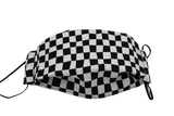 Masque noir et blanc - drapeau course d'auto