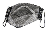 Masque Noir et Blanc-3D de coton et doublé